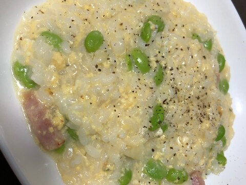 余ったパスタソースで簡単リゾット風